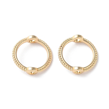 Rack Plating Alloy Bead Frames, Round Ring, Real 14K Gold Plated, 11x3mm, Hole: 1.6mm