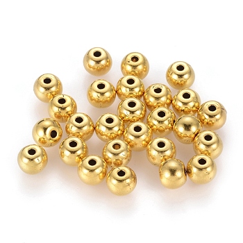 Tibetan Style Alloy Beads, Lead Free & Cadmium Free, Round, Antique Golden, 6x6x5mm, Hole: 1.5mm