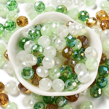 Glass Beads, Faceted, Rondelle, Dark Sea Green, 10x8mm, Hole: 1mm, about 560pcs/500g