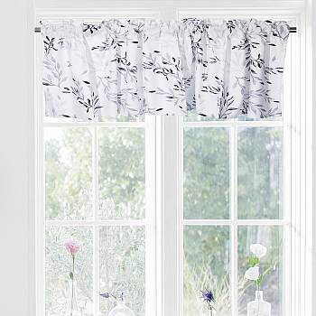 Polyester Curtain Purdah, for Home Wall Drapes Window Decoration, Rectangle, Leaf, 460x1320mm