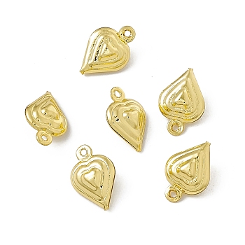 Rack Plating Brass Charms, Long-Lasting Plated, Cadmium Free & Nickel Free & Lead Free, Heart Charm, Real 18K Gold Plated, 12x8x4.5mm, Hole: 1mm