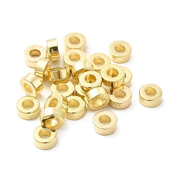 CCB Plastic Beads, Flat Round/Disc, Golden, 7x3mm, Hole: 3mm