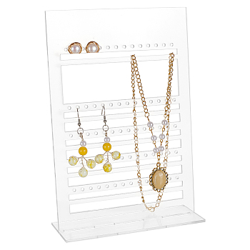 Transparent Vertical Acrylic Earring Display Towers, Earring Organizer Holder, Clear, Finish Product: 4.95x13.95x20.5cm
