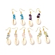 Natural Cowrie Shell Beads Dangle Earrings(EJEW-JE04642)-1