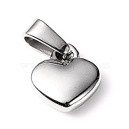 304 Stainless Steel Pendants, Puffed Heart, Stainless Steel Color, 16x16x5mm, Hole: 7x4mm(STAS-I127-007P)