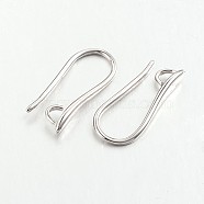 Brass Earring Hooks for Earring Designs, Ear Wire, with Horizontal Loop, Cadmium Free & Nickel Free & Lead Free, Platinum, 20.5x8.5x2.5mm, Hole: 2mm, Pin: 1mm(X-KK-M142-02P-NR)