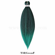Long & Straight Hair Extension, Stretched Braiding Hair Easy Braid, Low Temperature Fibre, Synthetic Wigs For Women, Green, 20 inch(50cm)(OHAR-G005-02D)