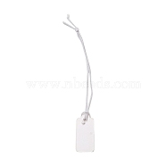 Paper Price Tags, with Elastic Cord, Rectangle, WhiteSmoke, 7~7.9cm, Rectangle: 19x9x0.3mm(CDIS-G008-05)