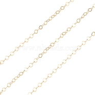 Brass Cable Chains, Soldered, Real 14K Gold Filled Chains, Real 14K Gold Plated, Link: 1.6x1.4x0.3mm(CHC-M023-08G)