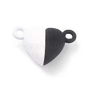 Alloy Magnetic Clasps, Heart, White, 15x9.5x6mm, Hole: 1.5mm(X-PALLOY-P223-B01-01)