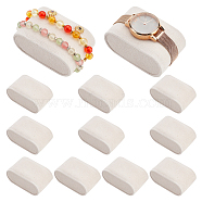 Lint Cloth Bracelet Pillow Jewelry Displays, Oval Watch Cushion Display Holder, BurlyWood, 7.2x4.6x3.8cm(BDIS-WH0008-03A)