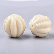 Autumn Theme Opaque Resin Beads, Pumpkin, Imitation Food, Antique White, 20x20mm, Hole: 1.8mm(RESI-S387-010)