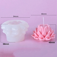 3D Lotus DIY Silicone Candle Molds, Aromatherapy Candle Moulds, Scented Candle Making Molds, White, 9.4x5.8cm(PW-WG61918-02)