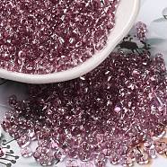 Baking Paint Glass Seed Beads, Peanut, Pale Violet Red, 3.5~4x2~2.5x2~2.3mm, Hole: 0.8mm(SEED-K009-03B-10)