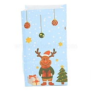 Christmas Theme Kraft Paper Bags, Gift Bags, Snacks Bags, Rectangle, Reindeer Pattern, 23.2x13x8cm(CARB-H030-B06)