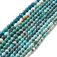 Natural Howlite Beads Strands, Dyed & Heated, Round, Mixed Color, 4~11.5mm, Hole: 1mm, about 41~105pcs/strand, 38.6~15.75''(38.6~40cm)(G-L555-02)