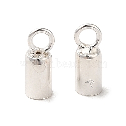 925 Sterling Silver Cord Ends, Silver, 6.2x2.3mm, Hole: 1.4mm, Inner Diameter: 1.8mm(STER-F032-09S-1.8mm)