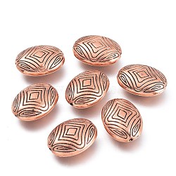 CCB Plastic Beads, Oval, Red Copper, 24x18x9.5mm, Hole: 1.5mm(CCB-E056-02R)