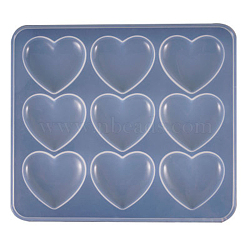 Silicone Molds, Epoxy Resin Casting Molds, For UV Resin, DIY Jewelry Craft Making, Heart, White, 17.5x16x0.5cm, Inner Size: 4.2x5.2cm(X-DIY-E010-02)