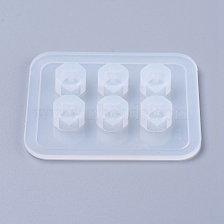 Bead Silicone Molds, Resin Casting Molds, For UV Resin, Epoxy Resin Jewelry Making, Square, White, 7.2x5.9x1cm, Hole: 2.5mm, Inner: 7x7mm(X-DIY-F020-03-A)
