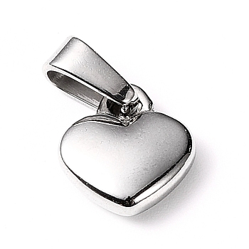 304 Stainless Steel Pendants, Puffed Heart, Stainless Steel Color, 16x16x5mm, Hole: 7x4mm