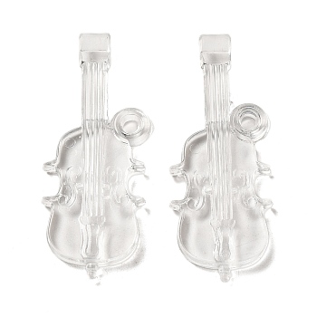 Transparent Acrylic Big Pendants, Violin Charms, Clear, 55x22x5.5mm, Hole: 3mm, about 167pcs/500g