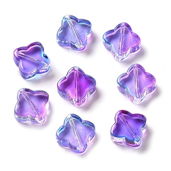Transparent Glass Beads, Rhombus, Dark Violet, 11.5x11.5x4.5mm, Hole: 1.2mm