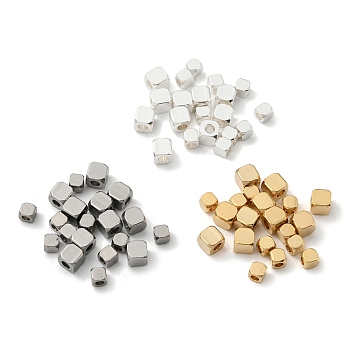 Unicraftale 60Pcs 6 Style 304 Stainless Steel Beads, Square, Mixed Color, 3~4x3~4x3~4mm, Hole: 1.6~2mm, 10pcs/style