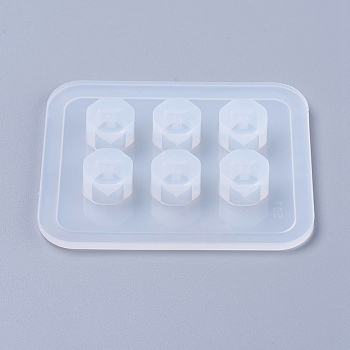 Bead Silicone Molds, Resin Casting Molds, For UV Resin, Epoxy Resin Jewelry Making, Square, White, 7.2x5.9x1cm, Hole: 2.5mm, Inner: 7x7mm