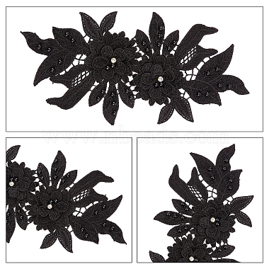 Computerized Embroidery Polyester Floral Lace Collar(DIY-WH0321-87A)-3