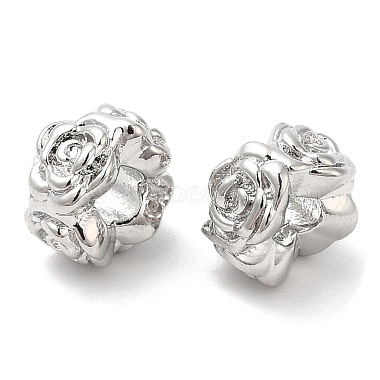 Real Platinum Plated Flower Brass Spacer Beads