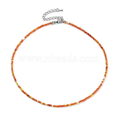Orange Round Glass Necklaces