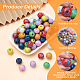 Fashewelry 80Pcs 8 Colors Printed Natural Wood Beads(WOOD-FW0001-08)-4