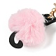Cute Cat PU Leather & Imitate Rex Rabbit Fur Ball Keychain(KEYC-C005-01A)-3