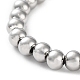 316 Surgical Stainless Steel Round Beaded Stretch Bracelets(BJEW-M305-01D-P)-2