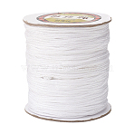 Nylon Braided Cord, Chinese Knotting Cord for Beading Jewelry Making Macrame Craft, White, 1.5mm, about 140yards/roll(NWIR-G002-1)