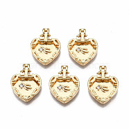 Brass Micro Pave Clear Cubic Zirconia Pendants, Nickel Free, Heart, Real 18K Gold Plated, 18x13.5x3mm, Hole: 1.5mm(KK-Q277-025-NF)