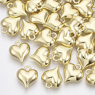 Alloy Pendants, Heart, Light Gold, 16x14x6mm, Hole: 2mm(X-PALLOY-T067-145LG)