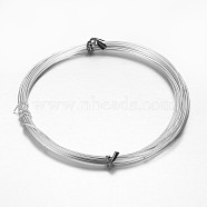 Round Aluminum Wire, Bendable Metal Craft Wire, for Beading Jewelry Craft Making, Silver, 15 Gauge, 1.5mm, about 32.8 Feet(10m)/roll(X-AW-D009-1.5mm-10m-01)