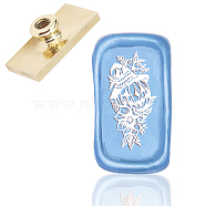 Wax Seal Brass Stamp Head, for Wax Seal Stamp, Rectangle, Pumpkin Pattern, 4.5x2.3x1.45cm(AJEW-WH0215-014)