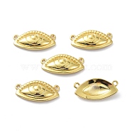 Eco-Friendly Brass Links Connectors, Long-Lasting Plated, Evil Eye, Real 18K Gold Plated, 11x22x4mm, Hole: 1.4mm(KK-B047-36G)