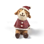 Christmas Theme Resin Display Decorations, for Home Office Tabletop Decoration, Dog, 37x30x45mm(DJEW-R008-01D)