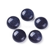 Synthetic Blue Goldstone Cabochons, Dyed, Half Round, 14~14.5x5~5.5mm(G-L510-01A)