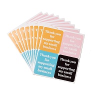 Thank You Sticker, Self Adhesive Stickers, Rectangle with Word Thank You for Supporting My Small Business, Mixed Color, 13x10.8x0.01cm, 25 sheets/bag(DIY-B041-12)
