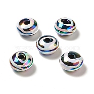 UV Plating Opaque Rainbow Iridescent Acrylic Beads, Rondelle, Clear AB, 24.5x14mm, Hole: 5.8mm(PACR-D069-09)