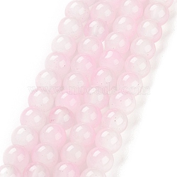 Baking Painted Glass Beads Strands, Imitation Opalite, Round, Pink, 6mm, Hole: 1.2mm, about 134pcs/strand, 30~30.01''(76.2~76.4cm)(DGLA-R053-01E)