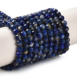 Natural Lapis Lazuli Beads Strands, Faceted, Round, 3mm, Hole: 0.6mm, about 122~124pcs/strand, 15.35''(39~39.5cm)(G-Z035-A01-02B)