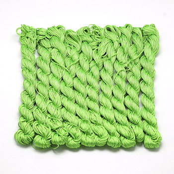 Braided Polyester Cords, Lime Green, 1mm, about 28.43 yards(26m)/bundle, 10 bundles/bag