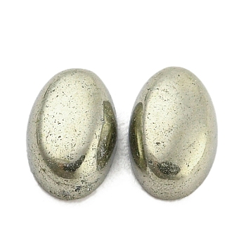 Natural Pyrite Cabochons, Oval, 6x4x2.5mm