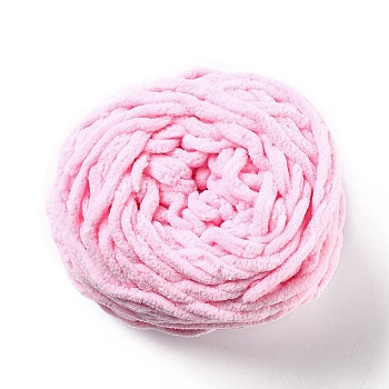 Soft Crocheting Yarn, Thick Knitting Yarn for Scarf, Bag, Cushion Making, Pearl Pink, 7~8mm, 65.62 yard(60m)/roll